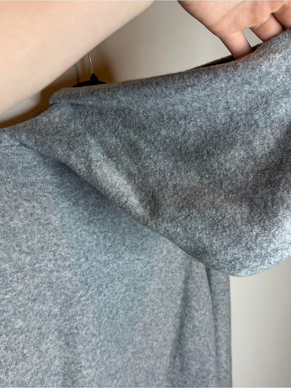 J Crew Extra-soft sweater-hoodie Graphite Gray Heather Wool Blend